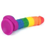 Gökkuşağı Renkli 20 cm Vantuzlu Dildo Penis