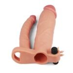 Uzatmalı Penis Kılıfı Titreşimli Çatal Dildo