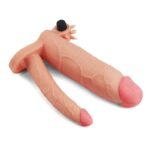 Uzatmalı Penis Kılıfı Titreşimli Çatal Dildo