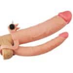 Uzatmalı Penis Kılıfı Titreşimli Çatal Dildo